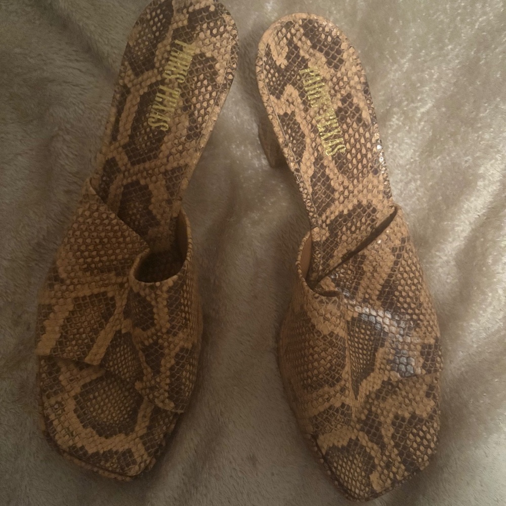 Paris Texas Snakeskin Mules